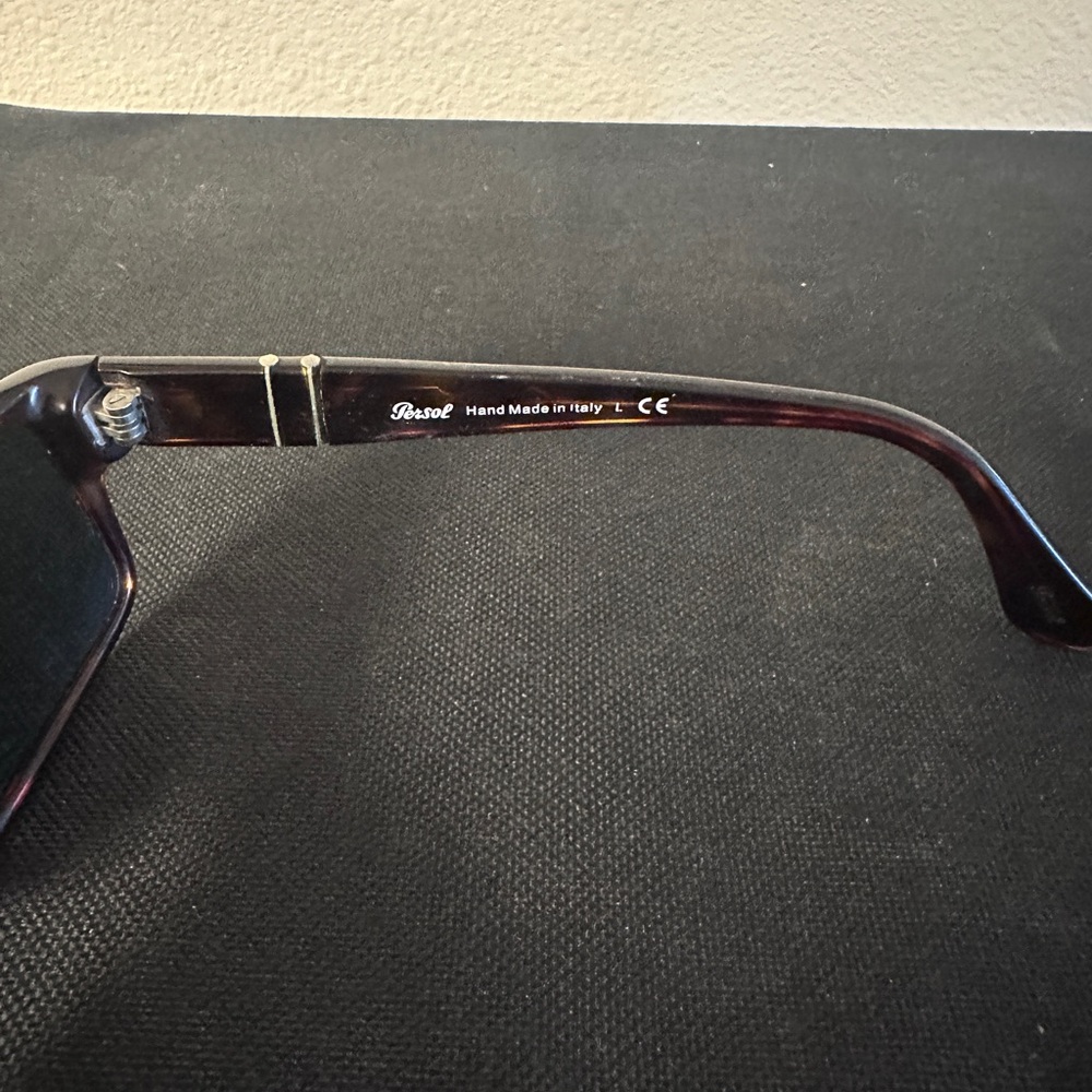 Persol PO2803S sunglasses in Havana brown acetate with green lenses. - Picture 7 of 9